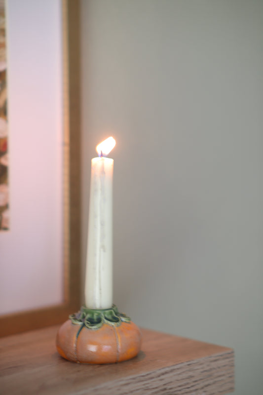 Pumpkin Taper Candle Holder