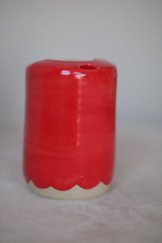 Red Scalloped To-Go Cup