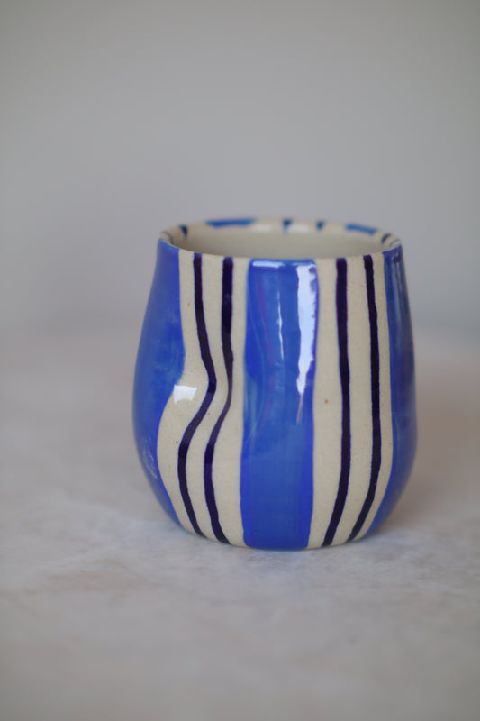 Blue Stripe Wine Tumbler
