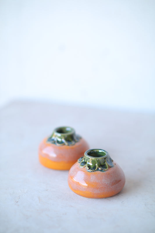 Pumpkin Taper Candle Holder