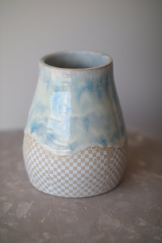 Cloudless Checker Vase