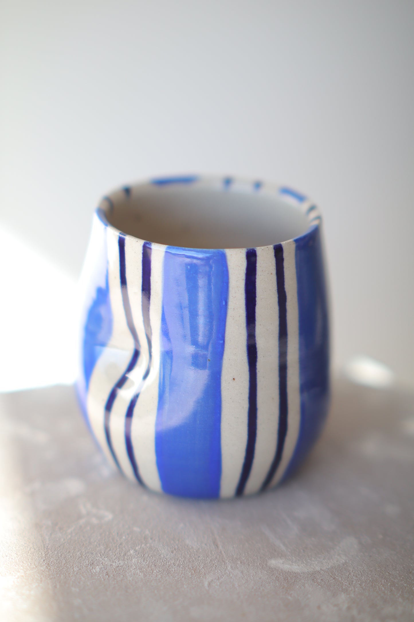 Blue Stripe Wine Tumbler