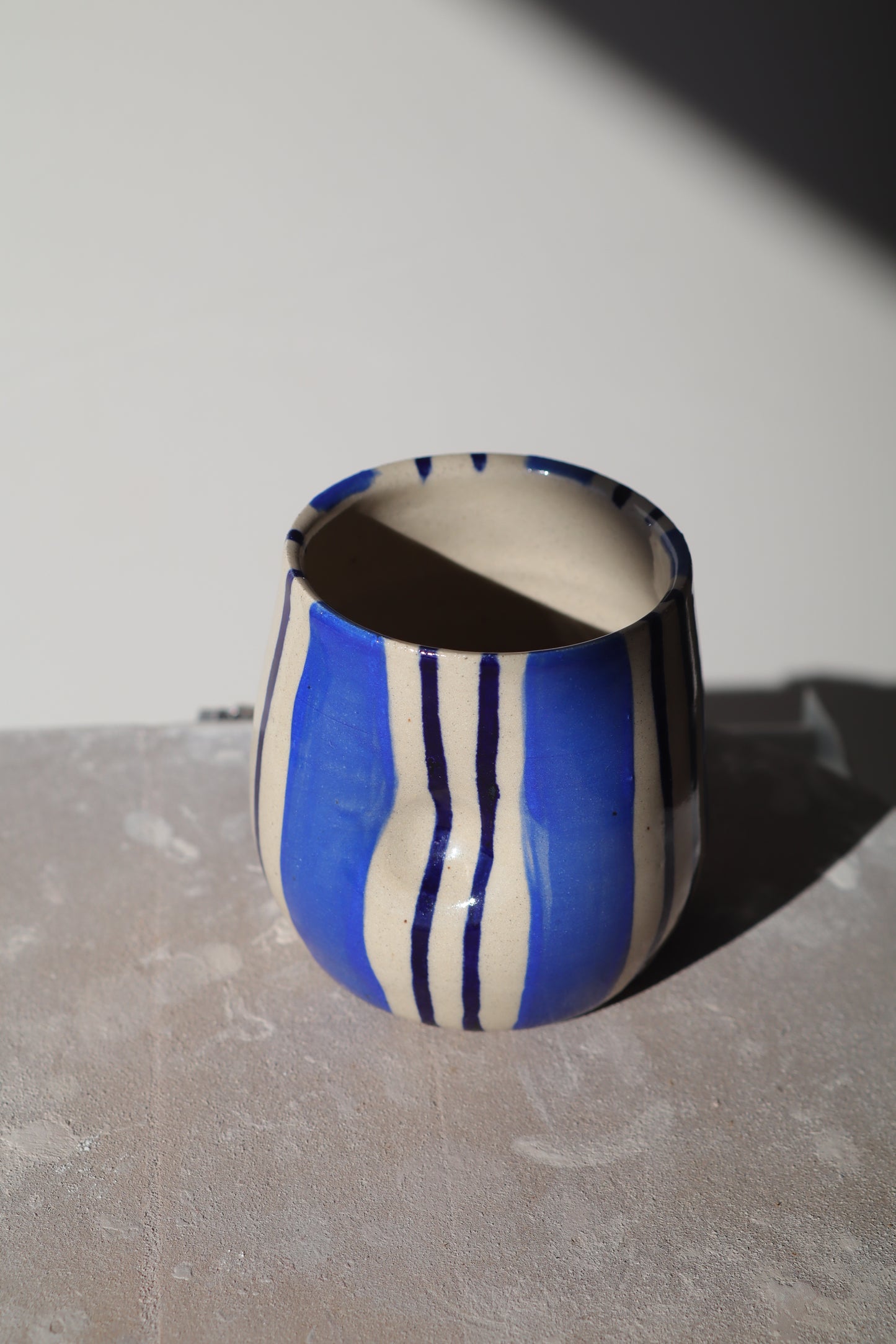 Blue Stripe Wine Tumbler