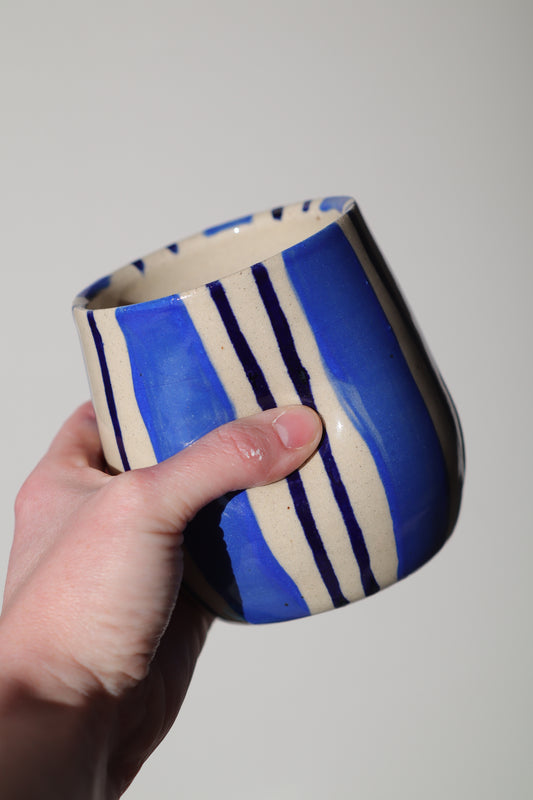 Blue Stripe Wine Tumbler