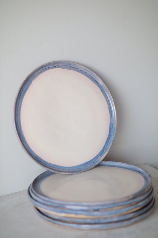 Blue Rim Plates (Set of 6)