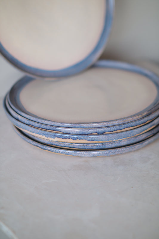 Blue Rim Plates (Set of 6)