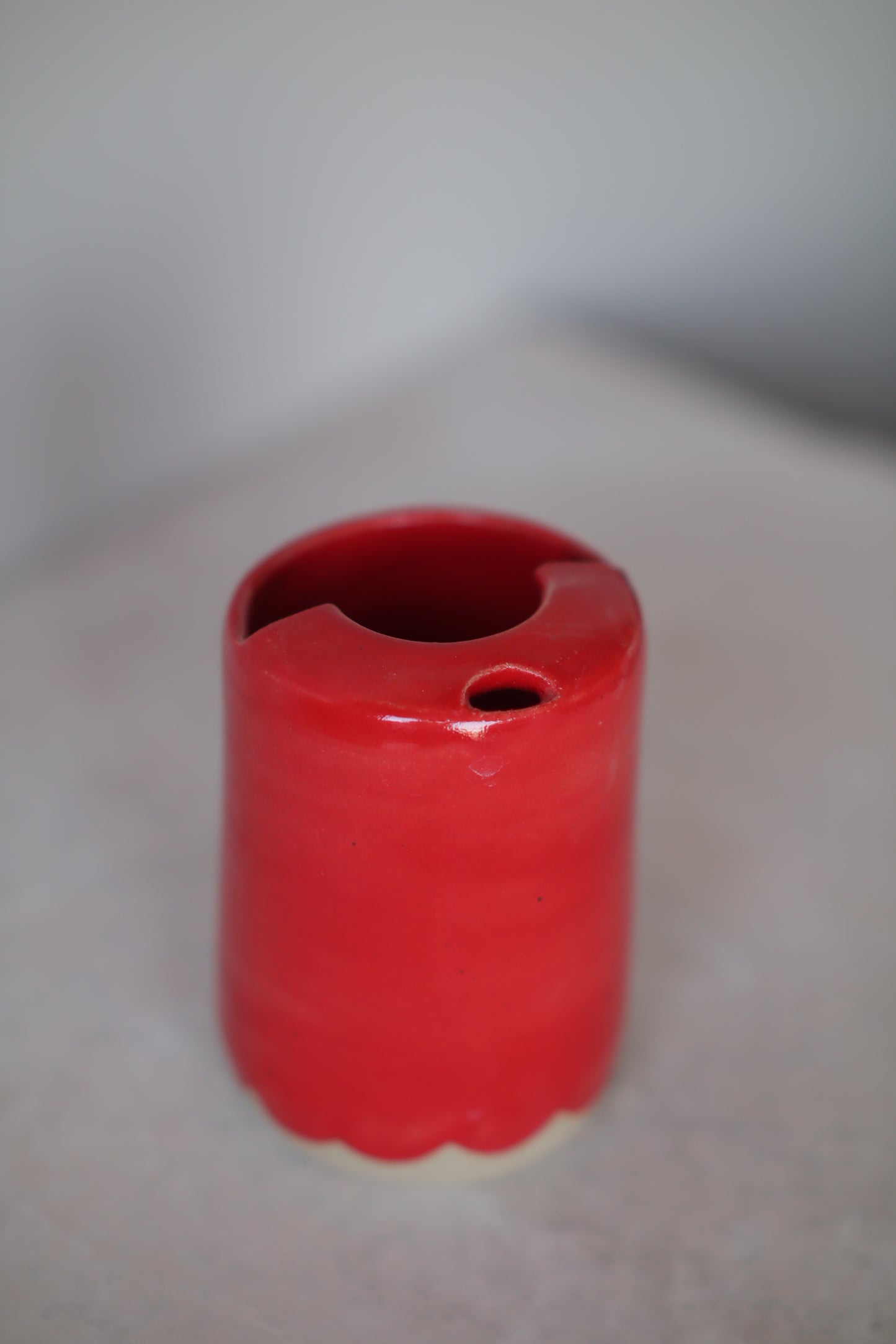 Red Scalloped To-Go Cup