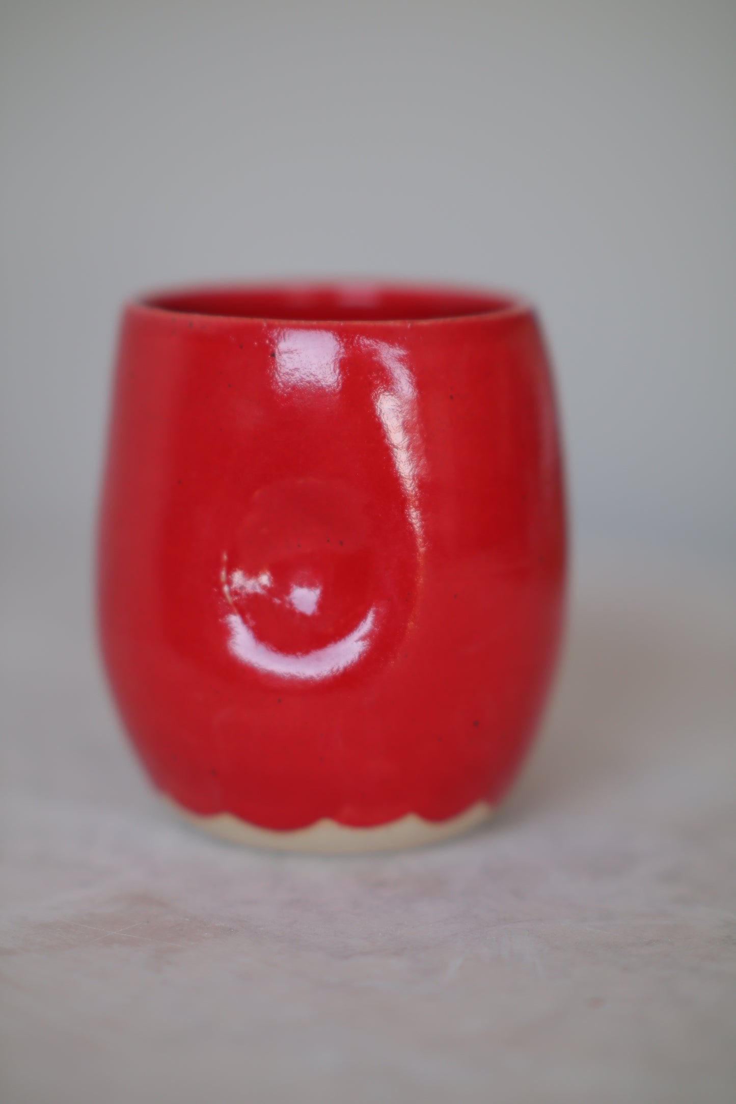 Red Scalloped Wine Tumbler