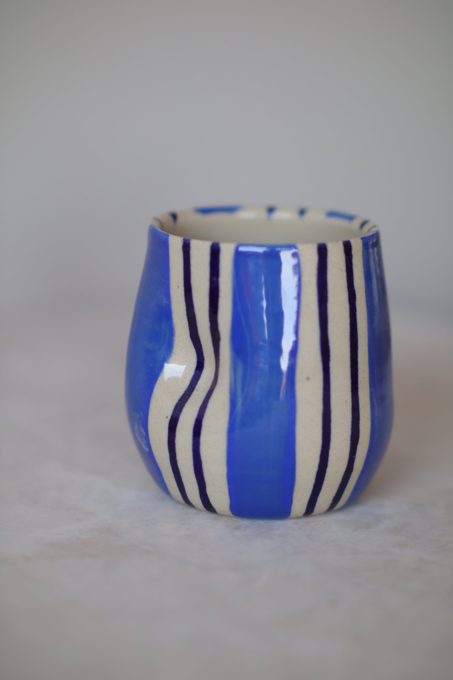 Blue Stripe Wine Tumbler