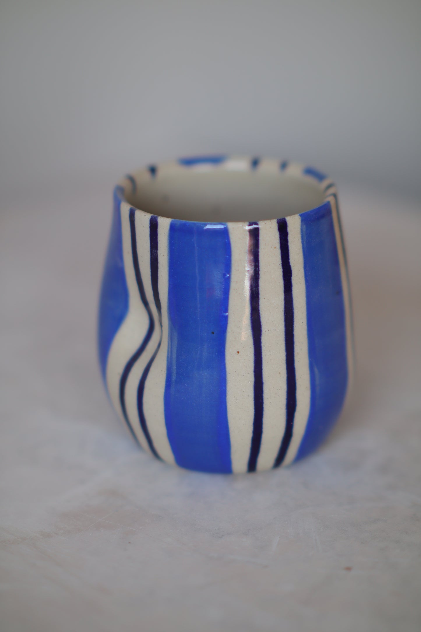 Blue Stripe Wine Tumbler