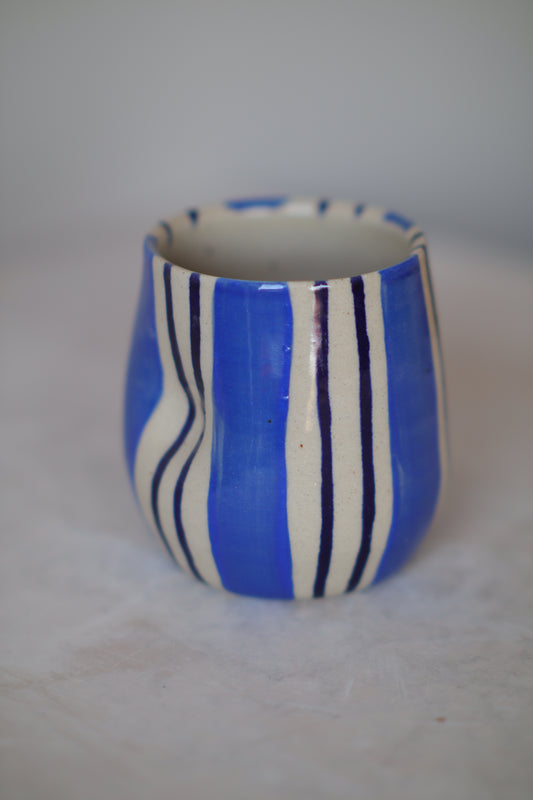 Blue Stripe Wine Tumbler